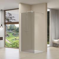 Inloopdouche Van Rijn ST01 90x200 cm Rookglas 8 mm Met Stabilisatiestang Wit - thumbnail