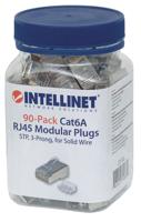 Intellinet Intellinet verpakking van 90 stuks Cat6A modulaire RJ45-stekkers STP 3-voudige klem voor massieve draad 90 stekkers in pot 790680 Krimpcontact - thumbnail