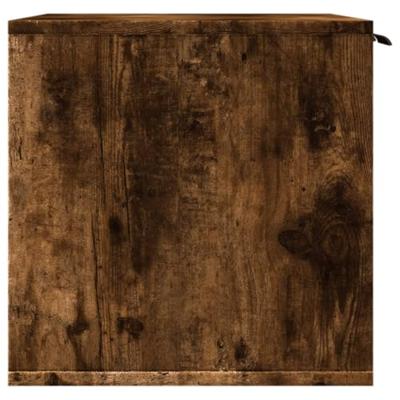 Kattenbakkast 60x40x40 cm bewerkt hout gerookt eikenkleurig
