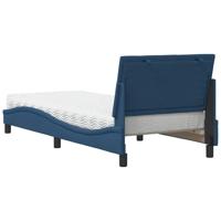 Bed met matras "Hanko" stof blauw 80x200 cm - thumbnail