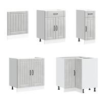 11-delige Keukenkastenset Lucca bewerkt hout betongrijs - thumbnail