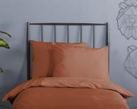 Good Morning Dekbedovertrek "uni dessin" - Terra - (240x200/220 cm) - Katoen - thumbnail