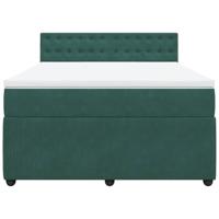 Boxspring met matras fluweel donkergroen 160x200 cm - thumbnail