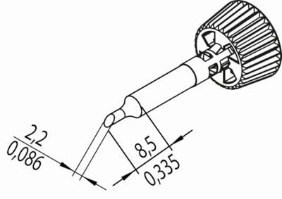 Ersa 0142ADLF22/SB Soldeerpunt Schuin Grootte soldeerpunt 2.20 mm Inhoud: 1 stuk(s)