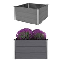 VidaXL Plantenbak verhoogd 100x100x54 cm hkc grijs - thumbnail