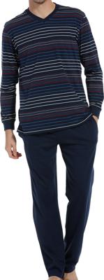 Blauw pyjamashirt lange mouw