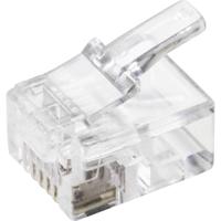 TRU COMPONENTS TC-9202512 RJ12-connector Stekker, recht Aantal polen (sensoren) 6P6C Transparant 5 stuk(s) - thumbnail
