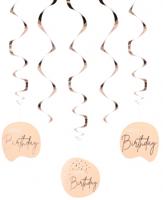 Swirls Happy Birthday Elegant Blush - 5 Stuks - thumbnail