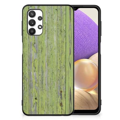 Samsung Galaxy A32 5G Houten Print Telefoonhoesje Green Wood Samsung Galaxy A32 5G Houten Print Telefoonhoesje Green Wood