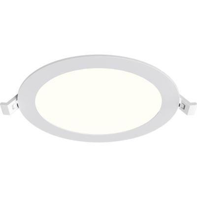 LED Downlight Inbouwspot Dimbaar - Brinton Thin - 12W 1120lm 120° Bundelhoek - Natuurlijk Wit 4000K - IP40 - Rond - Wit - Ø170mm Buitenmaat - Ø150mm Zaagmaat