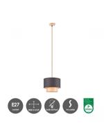 Light depot - hanglamp cane weave - linnen / zwart - Outlet - thumbnail