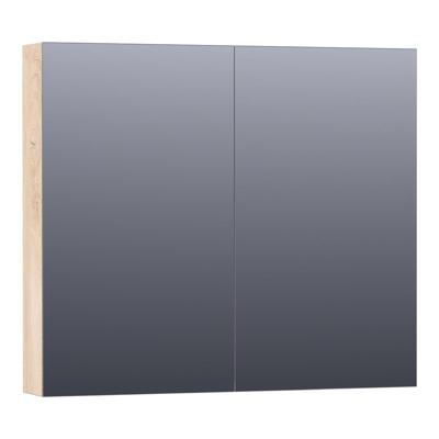 Brauer Impress Spiegelkast 80 cm - zonder Verlichting - Met 2 Dubbelzijdige Spiegeldeuren - Forest Wheat