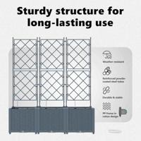 Tuin Bloempot 3 pcs Licht Grijs Staal - thumbnail