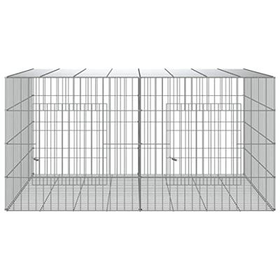 Konijnenkooi met 2 panelen 110x79x54 cm gegalvaniseerd ijzer