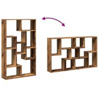 Boekenkast 72x20x120 cm bewerkt hout oud houtkleurig - thumbnail