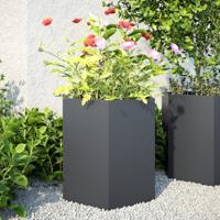 VidaXL Plantenbakken 2 st zeshoek 46x40x45 cm staal antracietkleurig - thumbnail