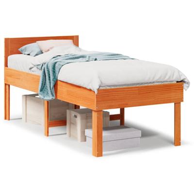 Bedframe zonder matras massief grenenhout wasbruin 75x190 cm Bedframe zonder matras massief grenenhout wasbruin 75x190 cm