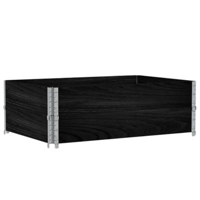 VidaXL Palletopzetranden 2 st 120x80 cm massief grenenhout zwart