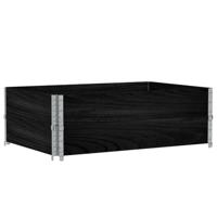 VidaXL Palletopzetranden 2 st 120x80 cm massief grenenhout zwart - thumbnail