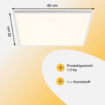 Brilliant G81992/85 Deckenaufbau-Paneel 42x42cm Plafondlamp Energielabel: D (A - G) Wit