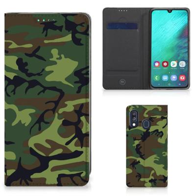 Samsung Galaxy A40 | Hoesje met Magneet | Army Dark Samsung Galaxy A40 | Hoesje met Magneet | Army Dark