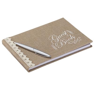 Vintage gastenboek met jute en kant Ginger Ray
