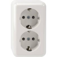 Merten MEG2421-8719 Wandcontactdoos met randaarde Compleet 2-voudig Polar-wit 1 stuk(s) - thumbnail