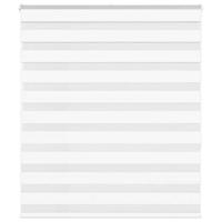 VidaXL Zebra rolgordijn 125x150 cm stofbreedte 120,9cm polyester wit - thumbnail