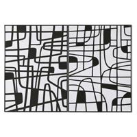Schilderij Home ESPRIT Wit Zwart Modern 103 x 4,5 x 143 cm (2 Stuks) - thumbnail