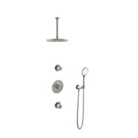 Hotbath Buddy - Inbouw Regendoucheset - 2 Stopkranen - Thermostatisch - Plafondbuis 30 cm - Hoofddouche 250 mm - Ronde Handdouche 3 Standen - Waterbesparend - V02 - thumbnail