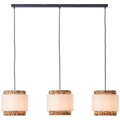 Brilliant Eetkamer hanglampWaterlilly rotan met witte stof - 99827/09