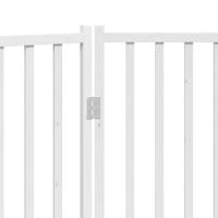VidaXL Hondenhek inklapbaar 3 panelen 150 cm massief vurenhout wit - thumbnail