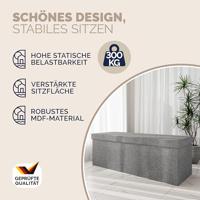 Opvouwbare Zitbank met opbergruimte en deksel - 115cm - Lichtgrijs - thumbnail