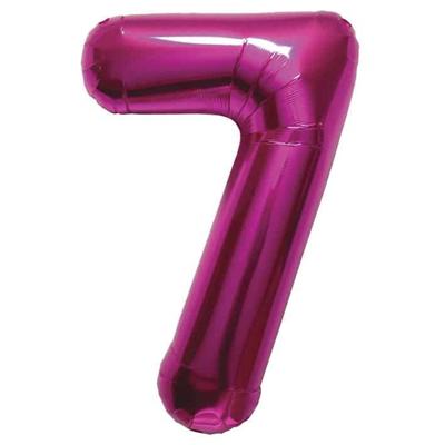 Magenta Cijferballon Cijfer 7 - 86 cm
