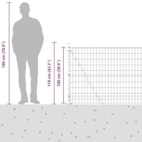 VidaXL Hek met paal grijs 1 x 10 m staal en pvc - thumbnail