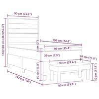 Boxspringbed met matras met hoofdeinde Crème 90 x 190 cm Stof - thumbnail