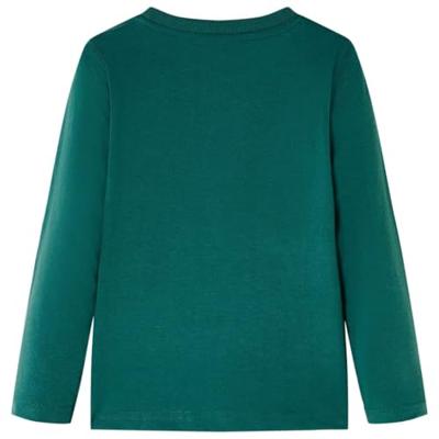 Kindershirt met lange mouwen racewagenprint 128 groen - thumbnail