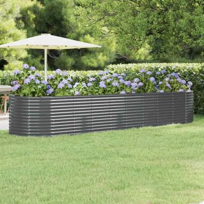 Plantenbak 396x100x68 cm gegalvaniseerd staal antracietkleurig