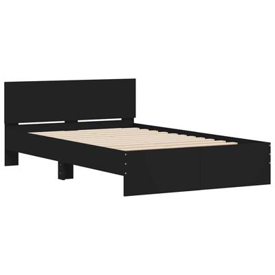 Bedframe met LED zonder matras 150x200 cm zwart