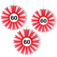 Honeycomb waaier 60 jaar 3 stuks - thumbnail