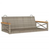 Schommelbank 109x62x40 cm poly rattan grijs - thumbnail
