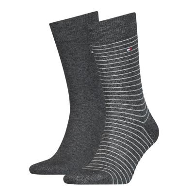 Tommy Hilfiger Men Small Stripe Sock Antraciet 2-Pack-43/46