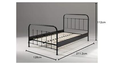 Vipack bed New York - zwart - 120x200 cm