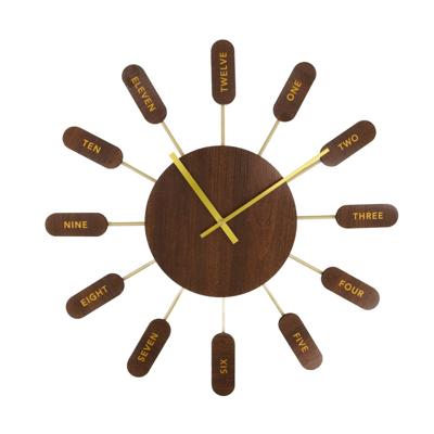 Klok metaal Ø60x4cm bruin