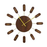 Klok metaal Ø60x4cm bruin - thumbnail