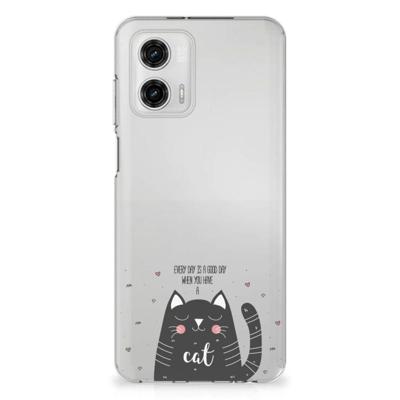 Motorola Moto G73 Telefoonhoesje met Naam Cat Good Day Motorola Moto G73 Telefoonhoesje met Naam Cat Good Day