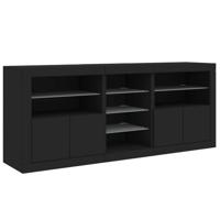 Dressoir met LED-verlichting 162x37x67 cm zwart - thumbnail