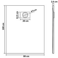 Douchebak 100x80 cm SMC zwart - thumbnail