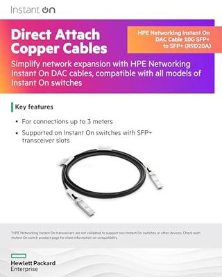 aruba R9D20A Glasvezel Optische vezel Aansluitkabel 3.00 m Zwart, Zilver [1x SFP+ - 1x SFP+]