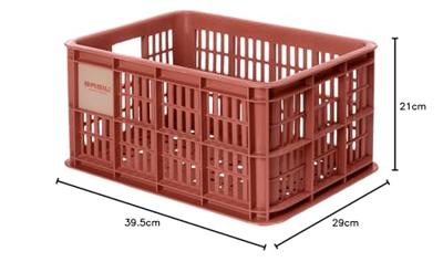 Gerecyclede fietskrat Basil Crate S 17.5 liter 29 x 39 x 20 cm - terra red Gerecyclede fietskrat Basil Crate S 17.5 liter 29 x 39 x 20 cm - terra red